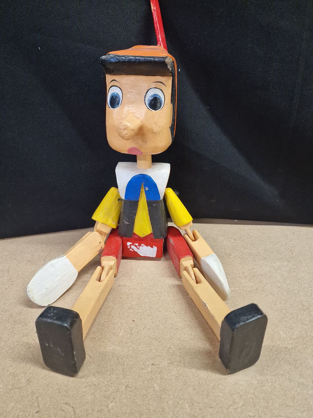 Lot 363: Hand Carved Articulated Wooden Pinocchio Style Figure