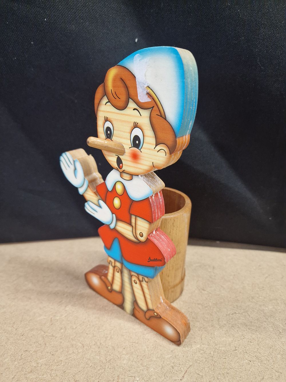 Lot 364: Bartolucci Wooden Pinocchio Pencil Holder