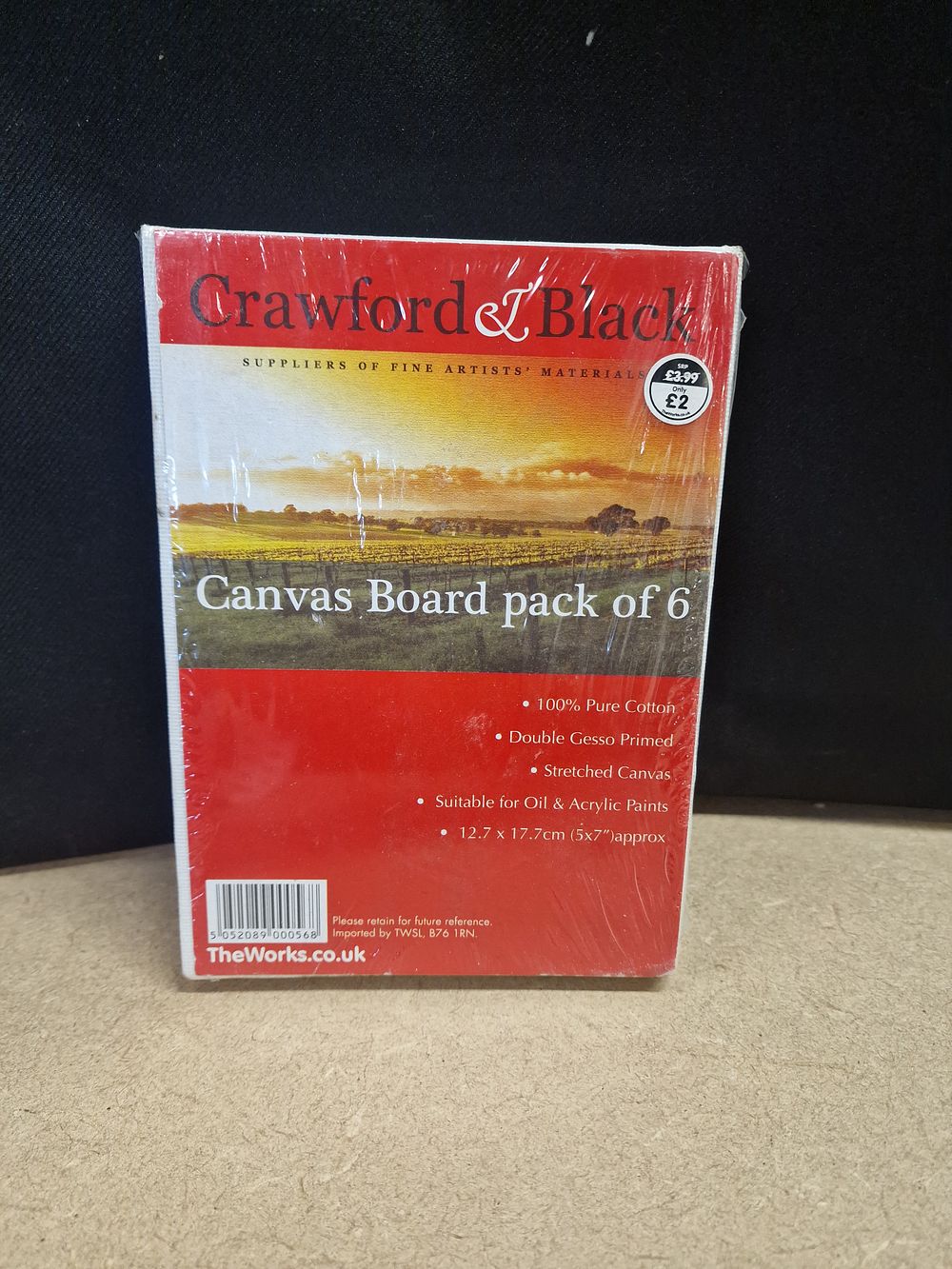Lot 373: Crawford & Black Canvas Board Pack of 6