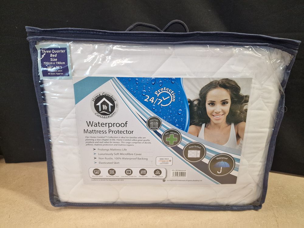 Lot 375: Home Comfort Collection Three Quarter Waterproof Mattress Protector