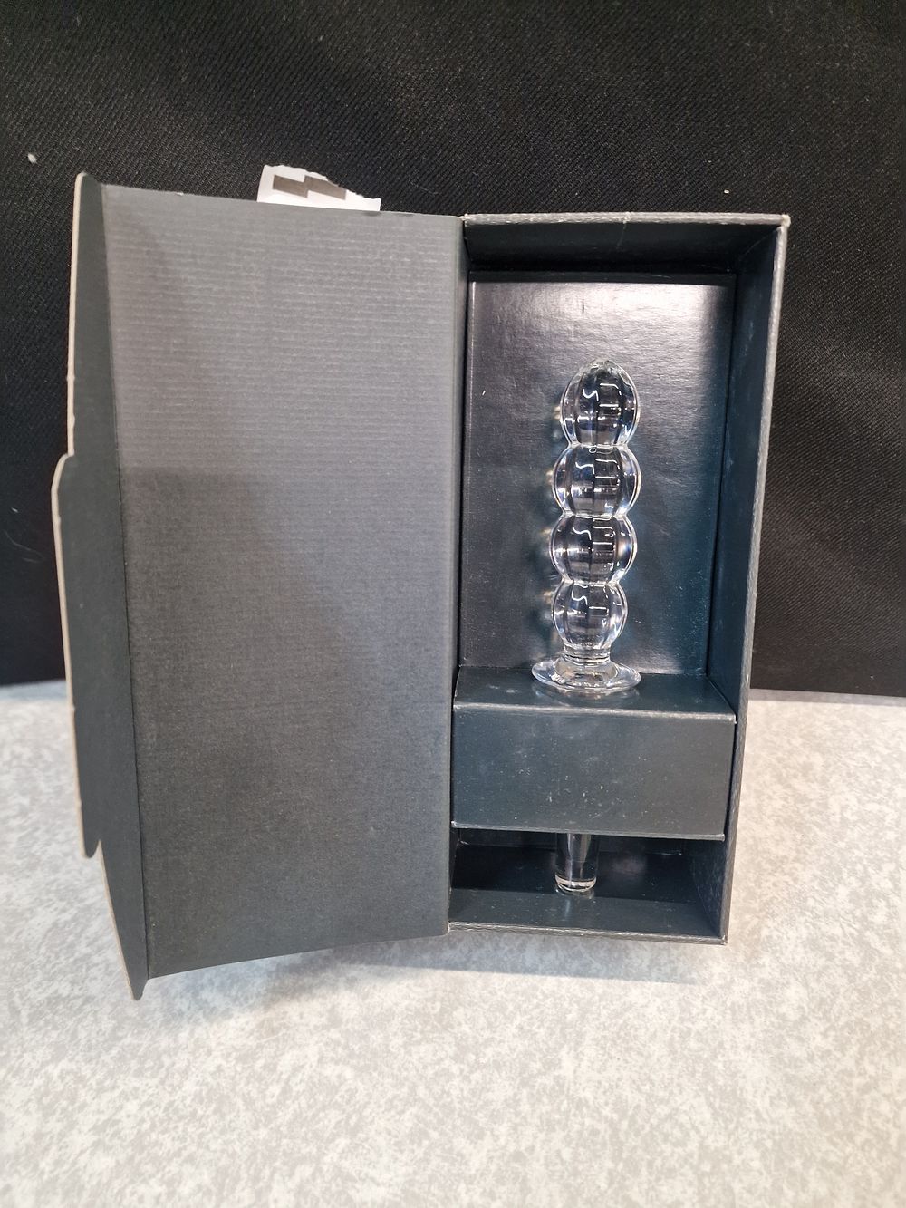 Lot 391: Clear Glass Beaded Personal Massager in Box