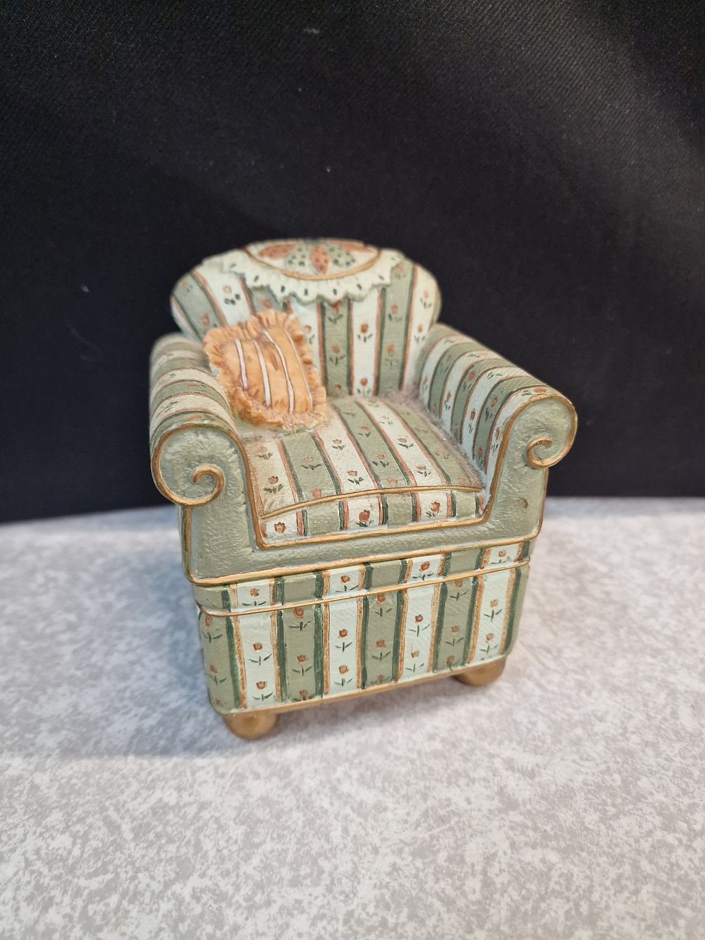 Lot 396: Miniature French Style Armchair Trinket Box