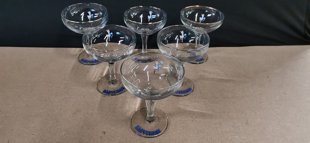Lot 306: A Collection of Vintage Babycham Champagne Saucer Glasses