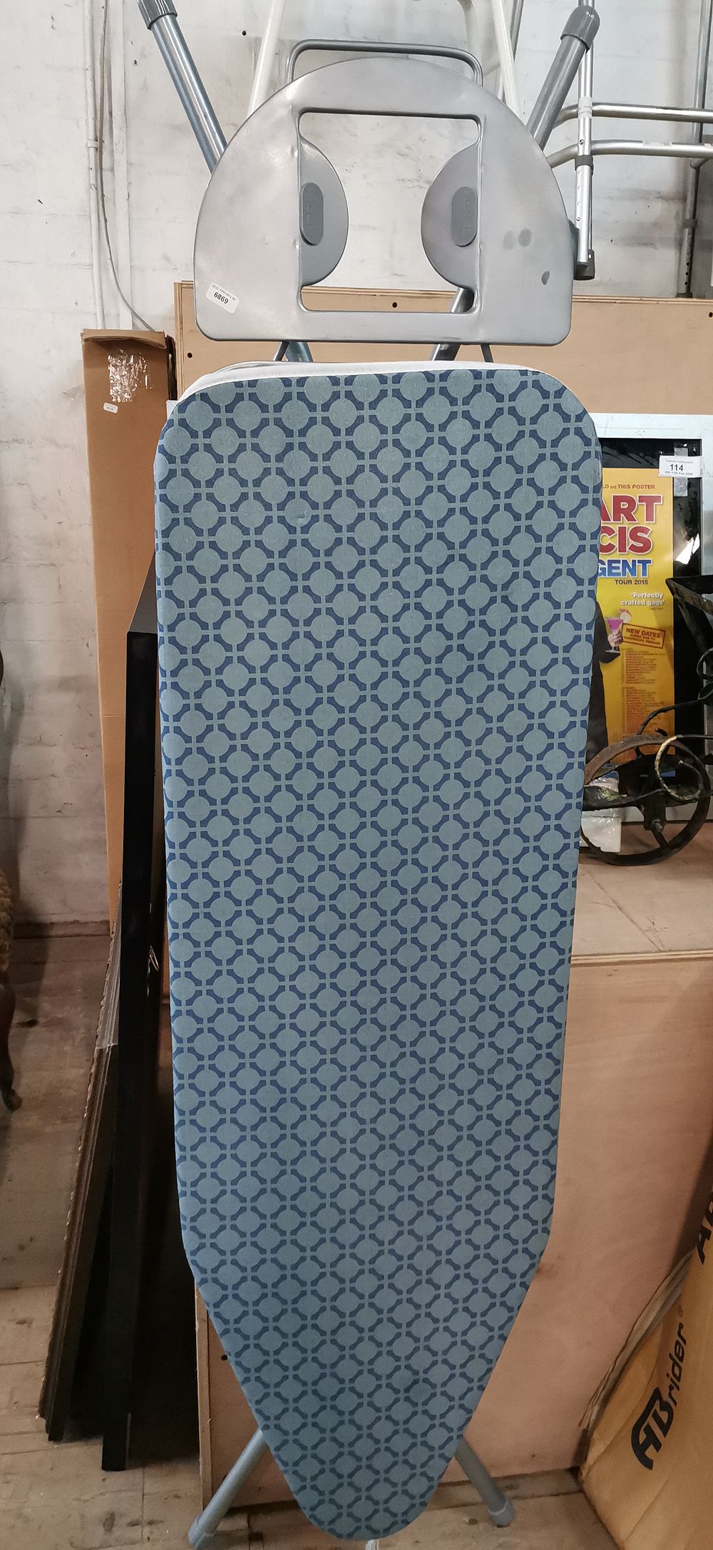 Lot 362: Addis folding ironing board with blue patterned cover