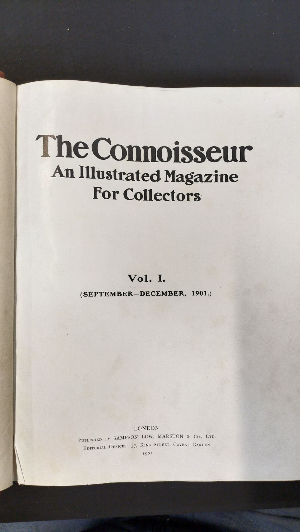 Lot 220: The Connoisseur An Illustrated Magazine For Collectors Volume I 1901
