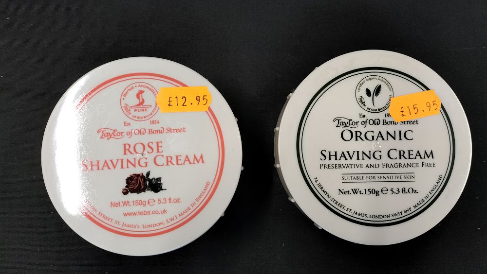 Lot 236: Two Taylor of Old Bond Street Shaving Cream Tubs