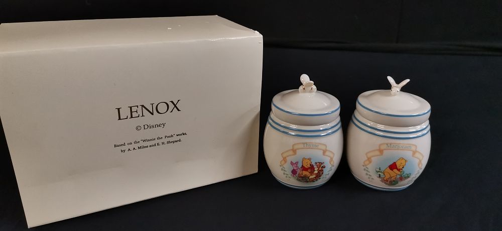 Lot 306: A Pair of Lenox Disney Winnie the Pooh Spice Jars