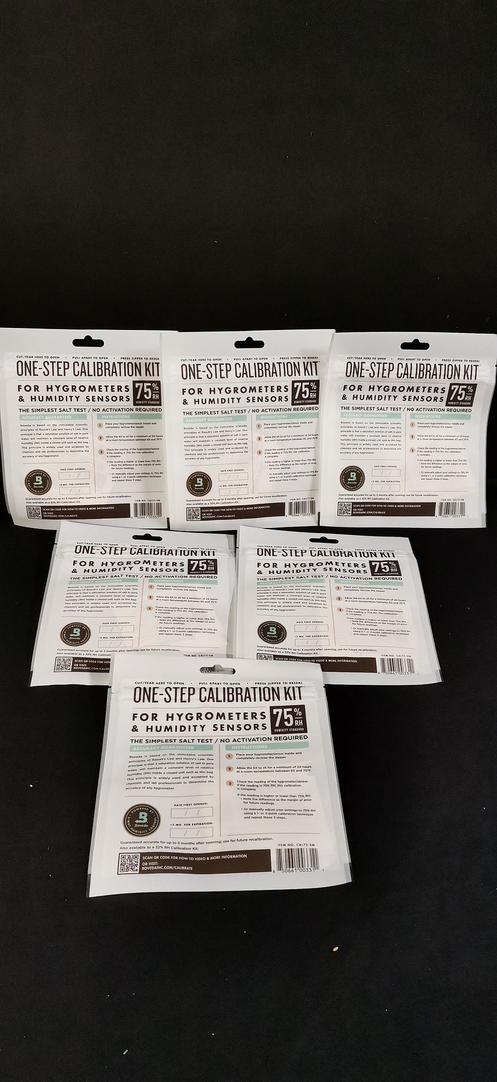 Lot 319: A Collection of Boveda One-Step Hygrometer Calibration Kits