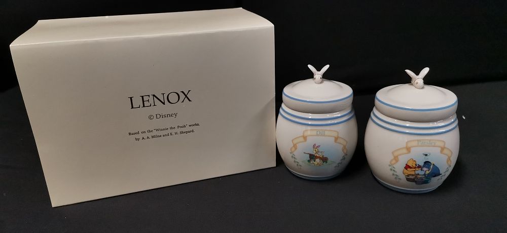 Lot 332: A Pair of Lenox Disney Winnie the Pooh Spice Jars