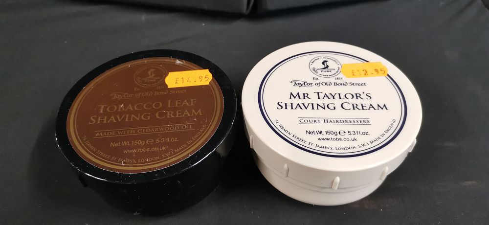 Lot 344: Two Taylor of Old Bond Street Shaving Cream Tubs. RRP £14.95 +£12.95