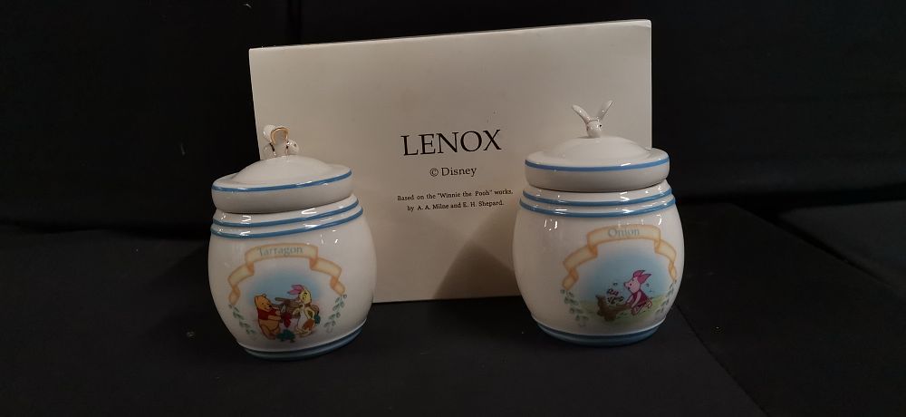Lot 353: A Pair of Lenox Disney Winnie the Pooh Spice Jars