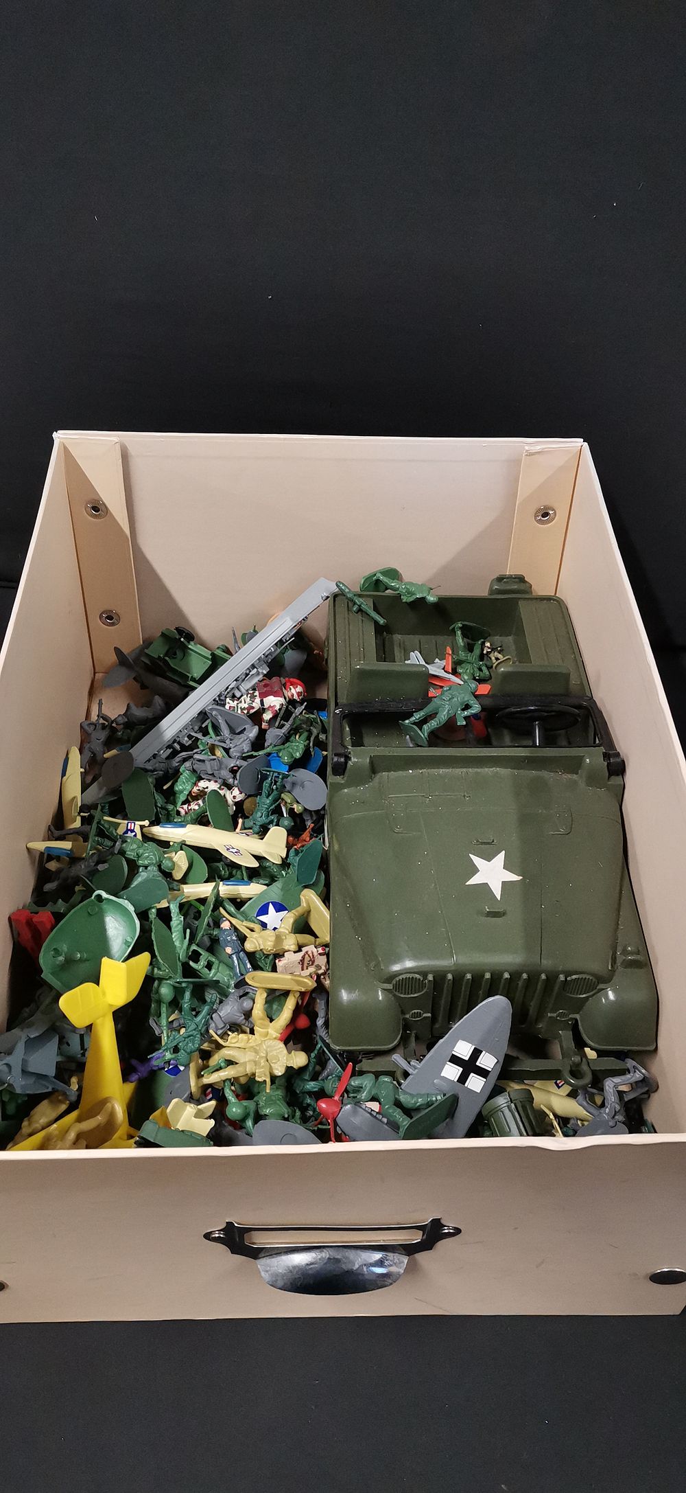 Lot 387: A Collection of Plastic Military Toy Figures and Vehicles