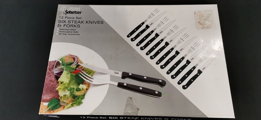 Lot 268: Judge Sabatier 12 Piece Steak Knife and Fork Set