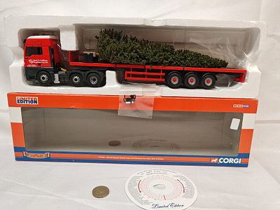 Corgi Hauliers of Renown CC13422 ERF ECT Flatbed with Christmas Tree Load, Circa 2005. A highly 