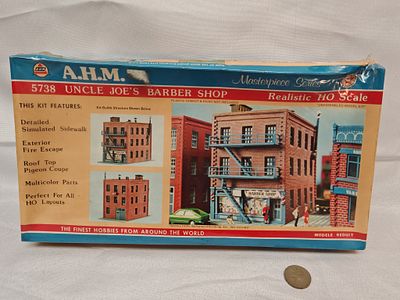 Still Sealed A.H.M. Masterpiece Series No. 5738 Uncle Joe's Barber Shop HO Scale Model Kit 