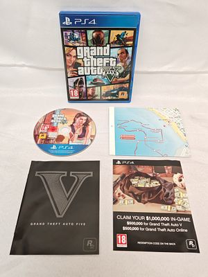 Grand Theft Auto V, PlayStation 4 European Edition with Map and Inserts, c. 2014. This lot 