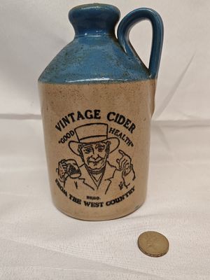 Moira Pottery, Miniature Stoneware Cider Jug, Late 20th Century, Two-Tone Glaze. A miniature 