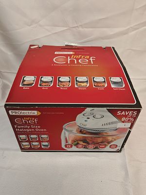 Still Sealed PROlectrix Infra Chef Family Size Halogen Oven, Contemporary Countertop Cooker. A 