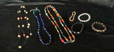 A Collection of Art Glass and Mixed Bead Jewellery. A collection of beaded jewellery comprising 