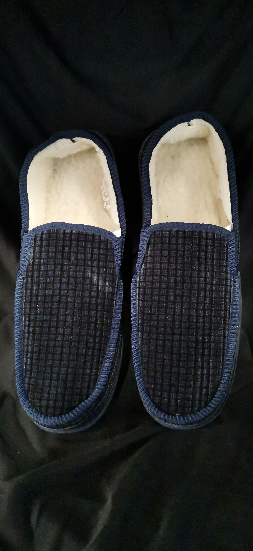 Lot 204: A Pair of Navy Blue Woven Men's Slippers