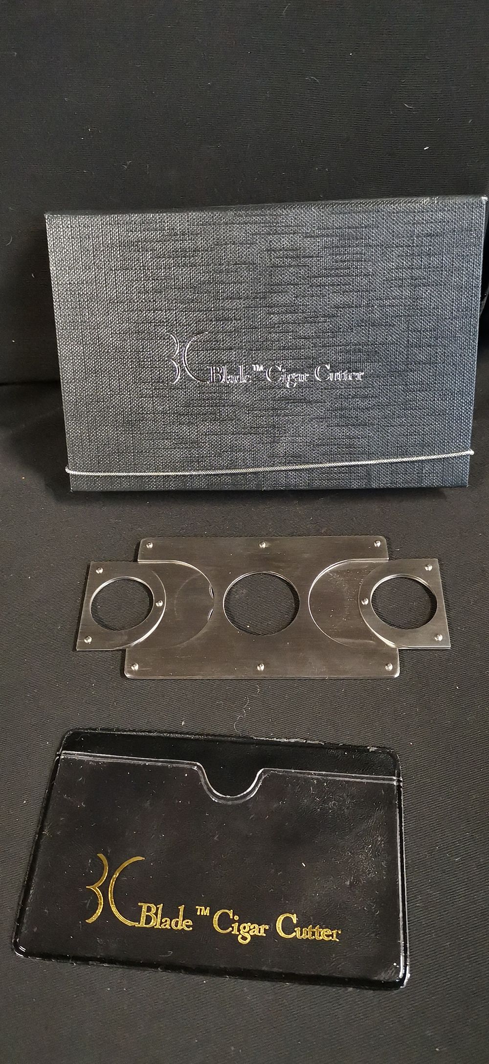 Lot 342: 3C Blade Silver Coloured Cigar Cutter with Case and Box