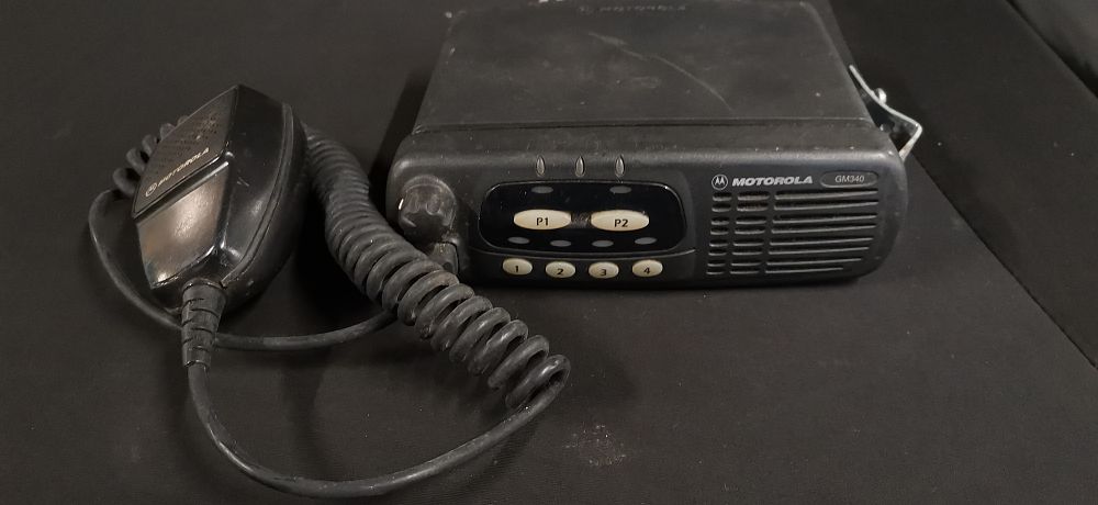 Lot 352: Motorola GM340 Mobile Two-Way Radio with Handheld Microphone