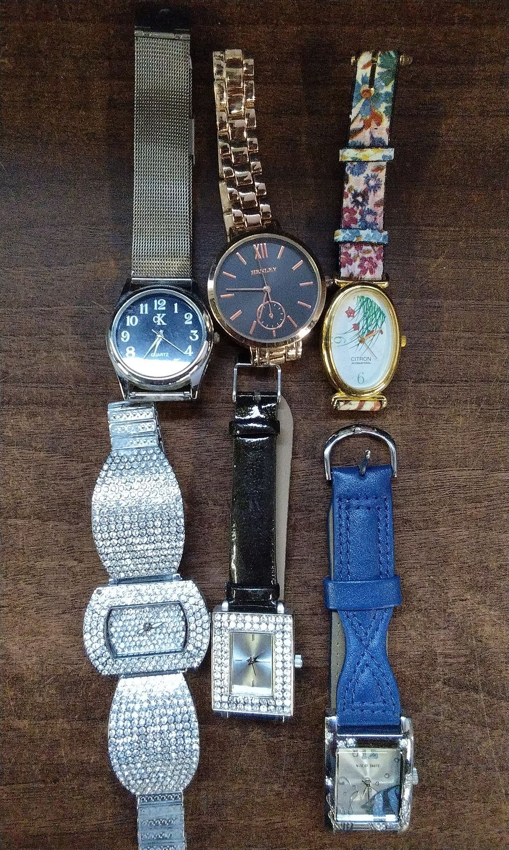 Lot 358: A Collection of Six Ladies Fashion Wristwatches
