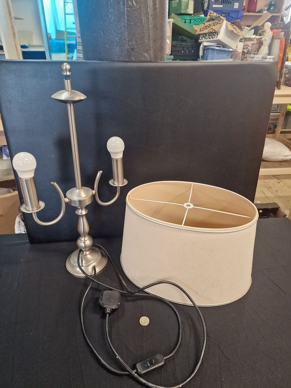 Lot 378: Double Lamp and Shade