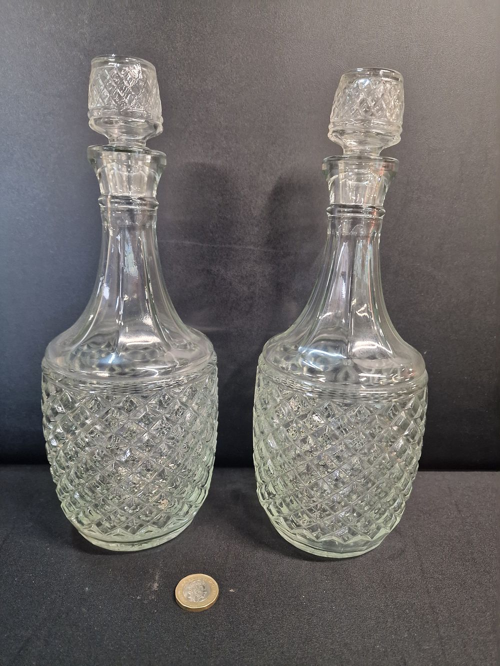 Lot 380: Pair of Cut Glass Decanters