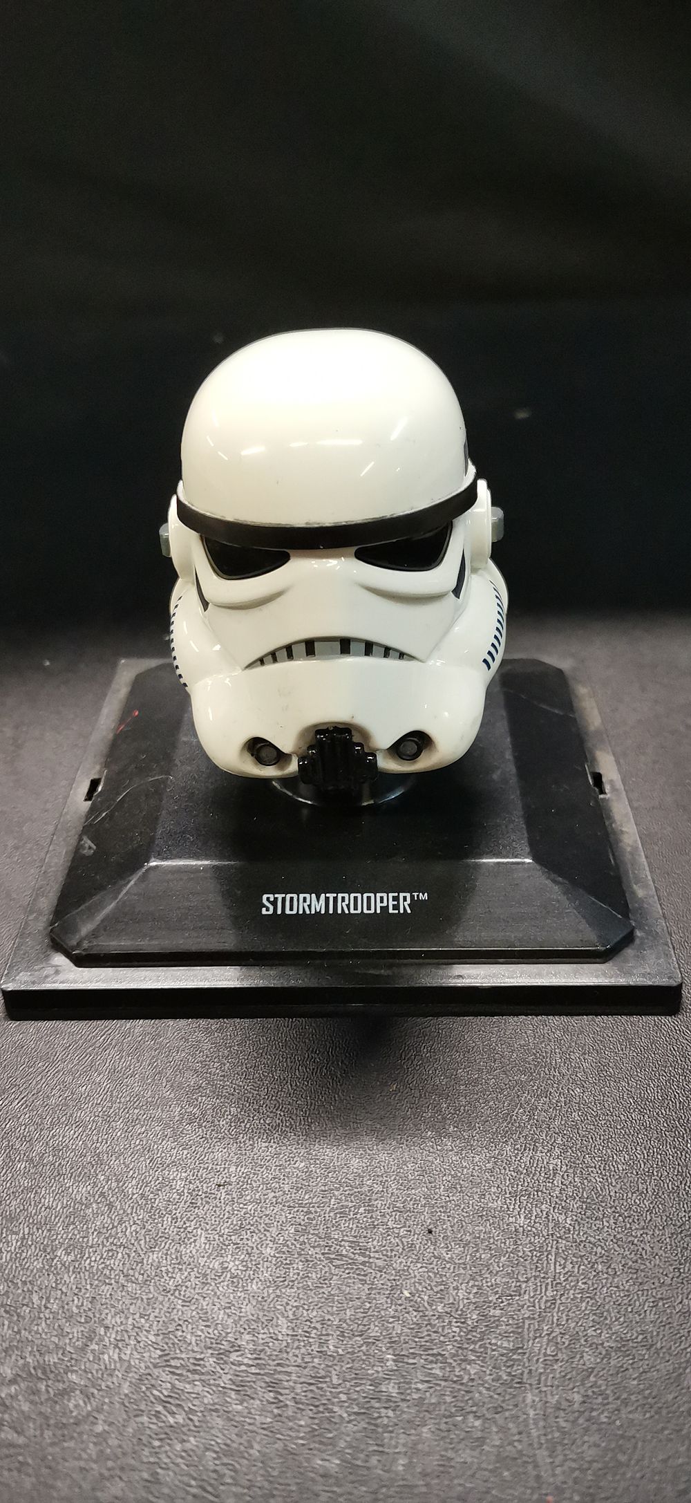 Lot 410: Star Wars Stormtrooper Helmet Figurine on Display Base