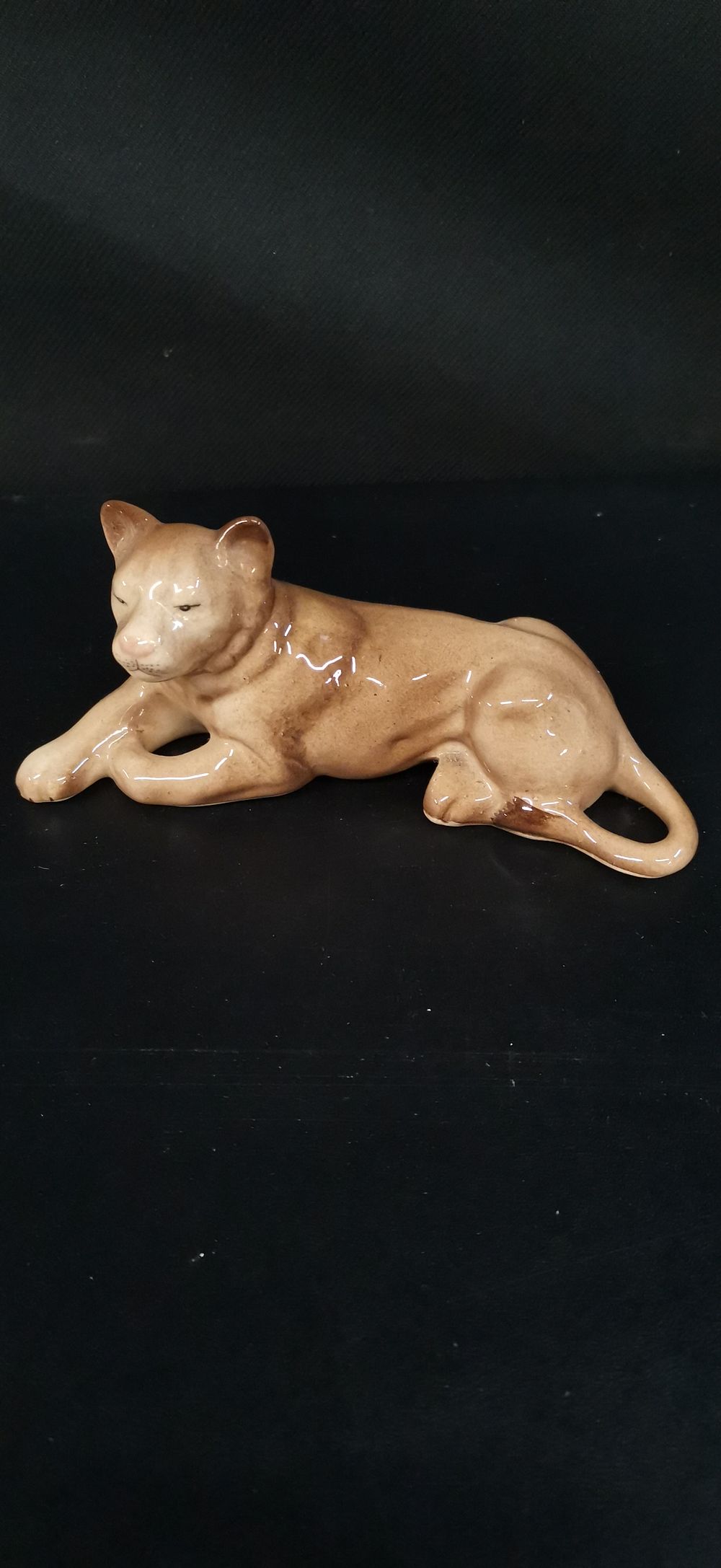 Lot 417: Ceramic Figurine of a Reclining Lioness