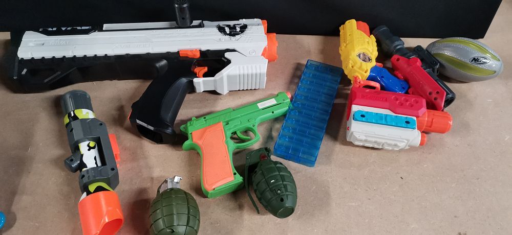 Lot 447: A Collection of Nerf and X-Shot Toy Blasters and Accessories