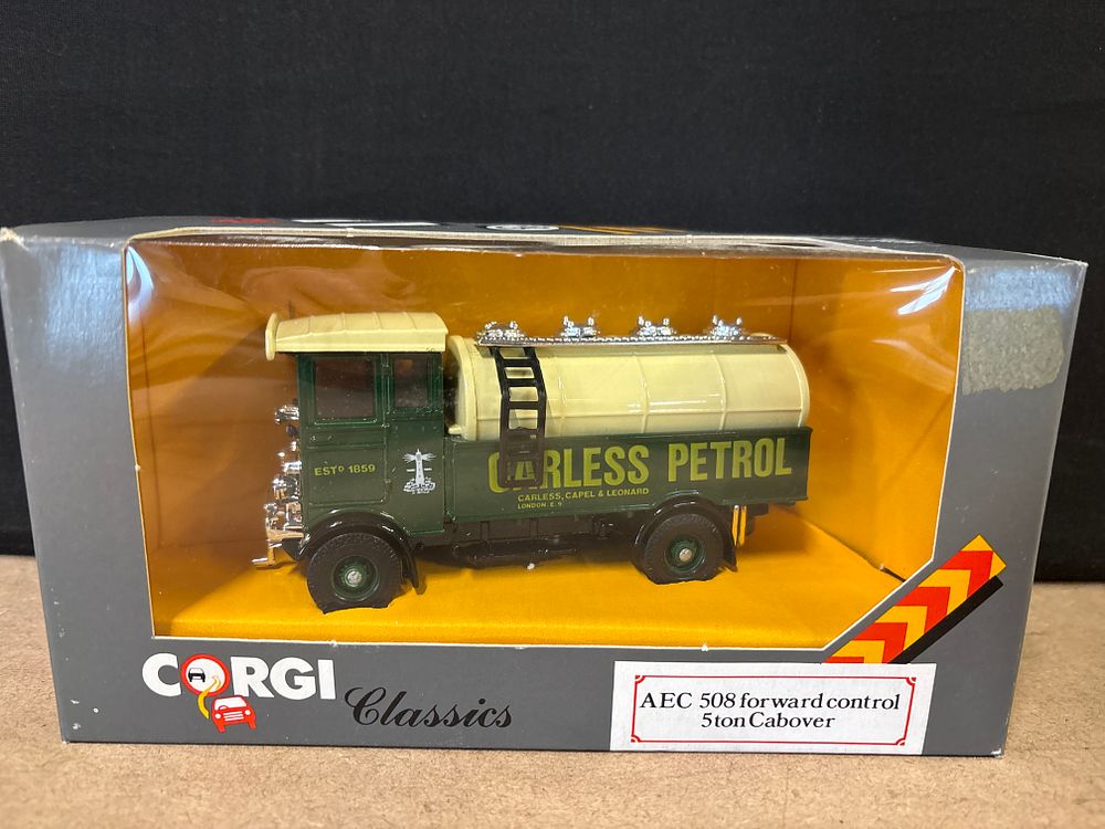 Lot 265: Corgi AEC 508 Forward Control 5 Ton Cabover Tanker Carless Petrol, 1980s.