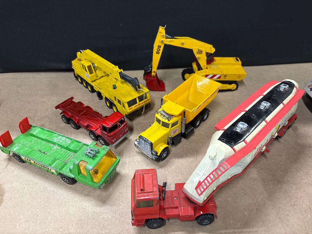 Lot 270: Matchbox Collection of Diecast Construction and Commercial Vehicles, c. 1970s-1980s.