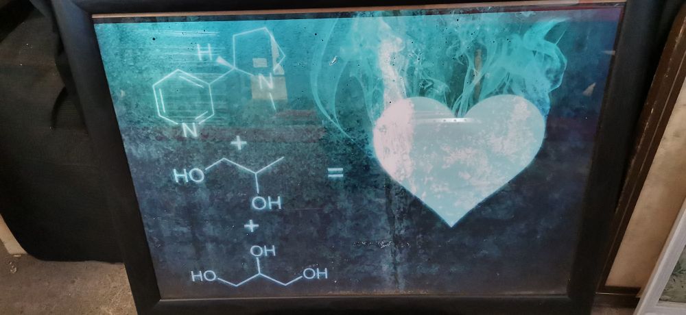 Lot 251: Framed Graphic Print with Chemical Formulas and Heart