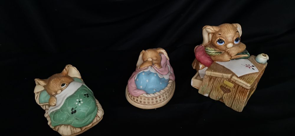 Lot 259: A Trio of PenDelfin Hand Painted Ceramic Rabbit Figurines