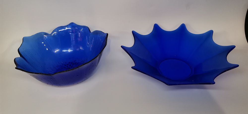 Lot 263: Two cobalt blue art glass bowls