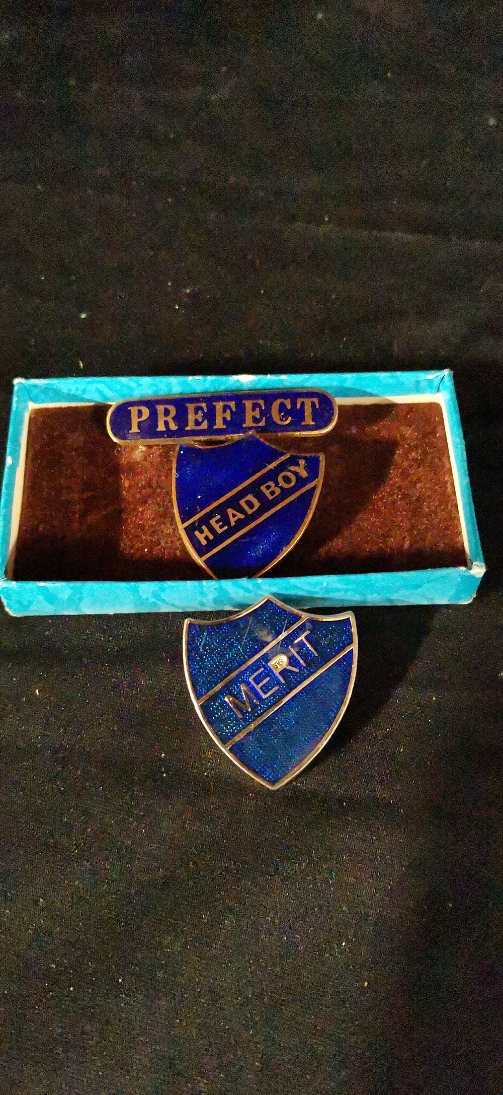 Lot 265: A Trio of Blue Enamel School Badges
