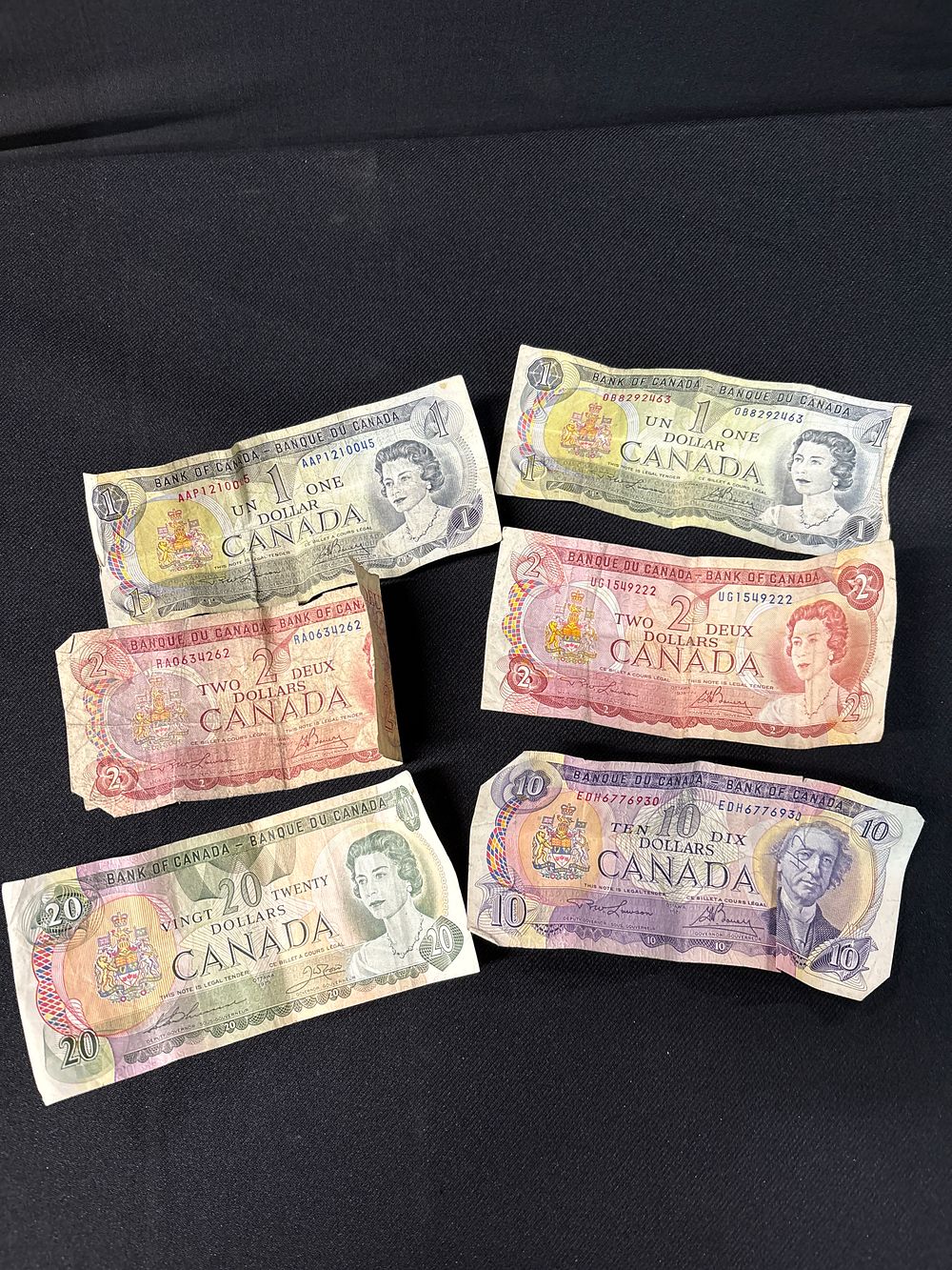 Lot 335: CA 1971-1979 Banknote Lot, Scenes of Canada Series, Pick 85-89