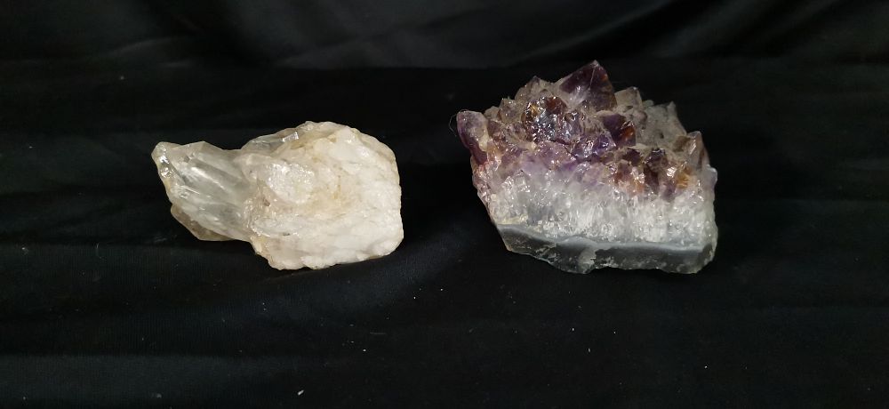 Lot 161: Two Amethyst and Quartz Crystal Clusters