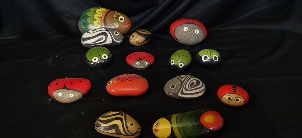 Lot 268: A Collection of Hand-Painted Decorative Stones