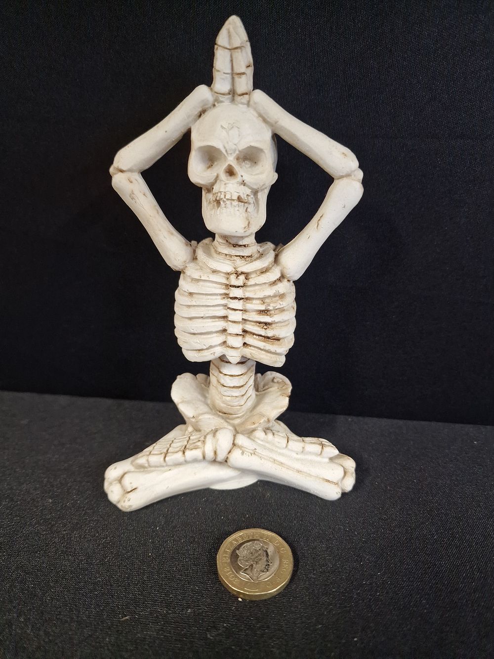 Lot 373: Seated Yoga Skeleton Decorative Figurine