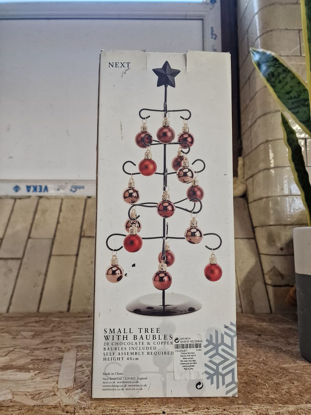 Lot 375: Next Small Metal Tree with Chocolate and Copper Baubles