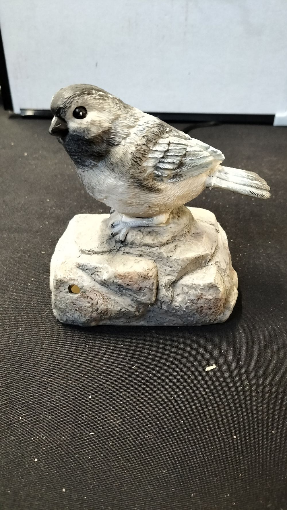 Lot 380: Electronic Bird Figurine on Rock Textured Base