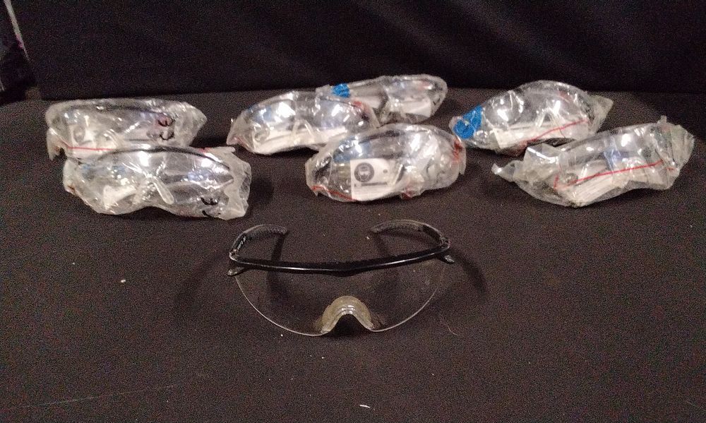 Lot 400: A Collection of Honeywell Clear Safety Glasses with Black Frames