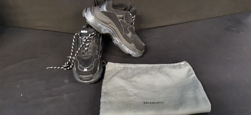 Lot 293: A Pair of fashion Triple S Clear Sole Sneakers. Size 5