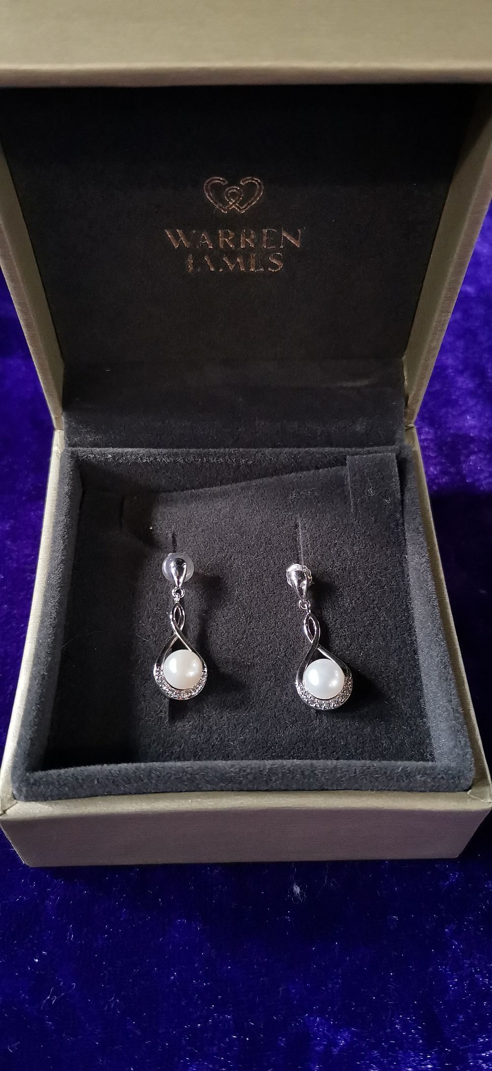 Lot 310: A Pair of Sterling Silver Pearl Drop Earrings