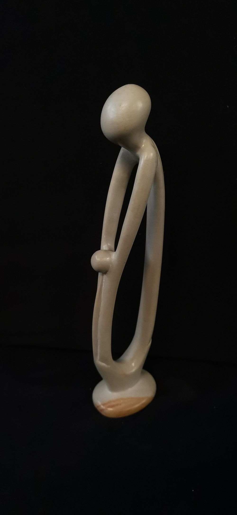 Lot 339: Hand Carved Soapstone Abstract Parent and Child Sculpture