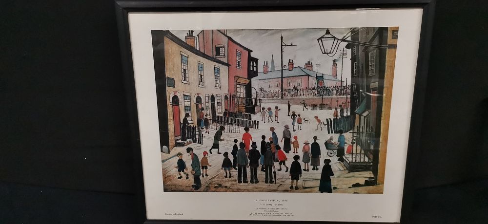 Lot 400: A Procession 1938 Framed Print by L S Lowry