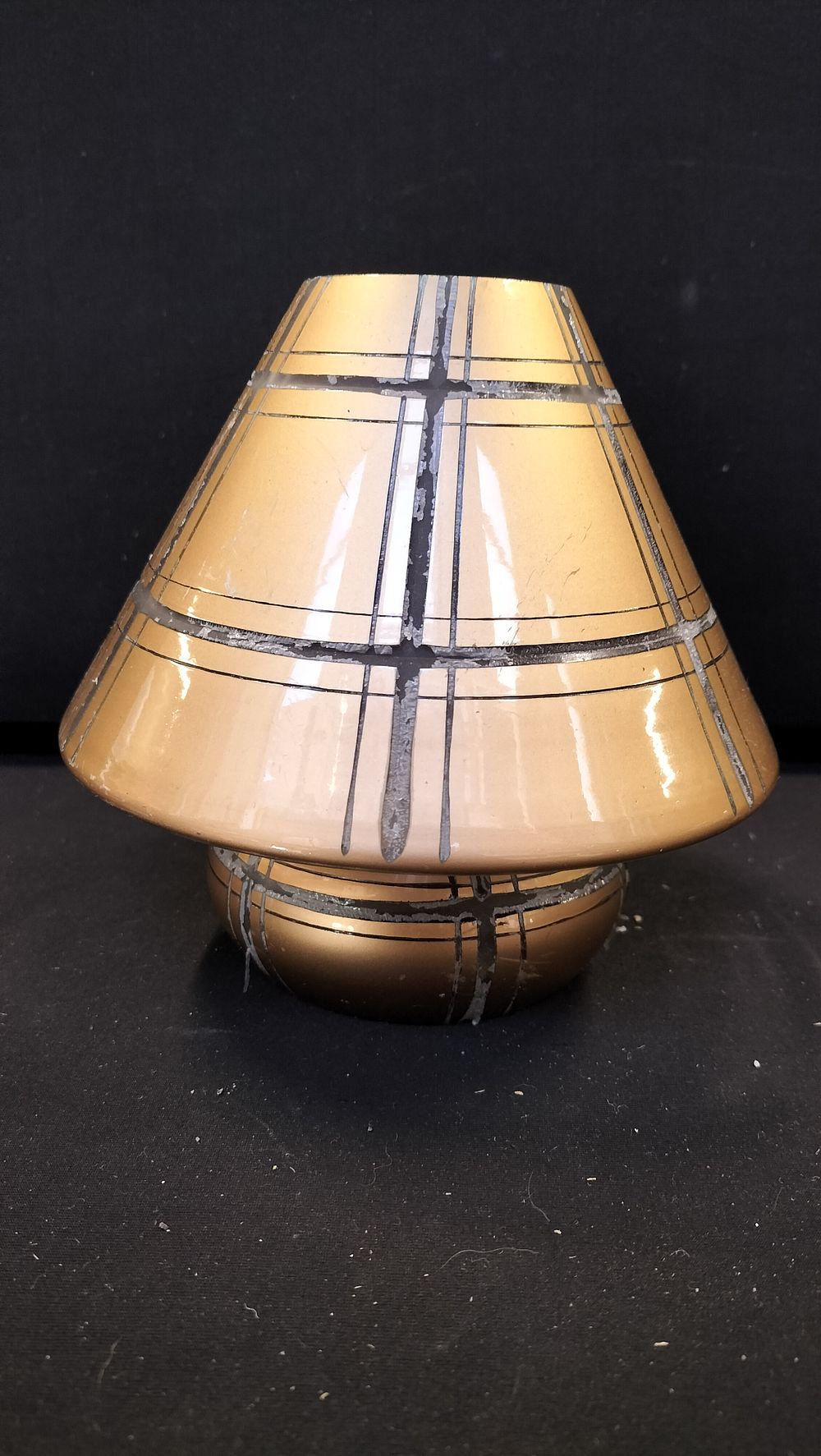 Lot 317: Two-Piece Gold-Toned Decorative Glass Candle Light Holder